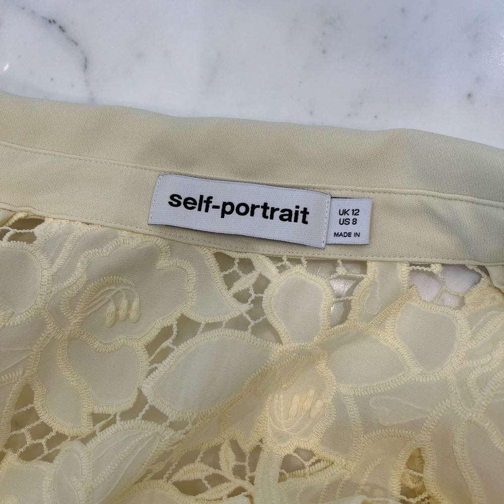 Self-Portrait Yellow Lace Midi Dress size 8 - Picture 11 of 16